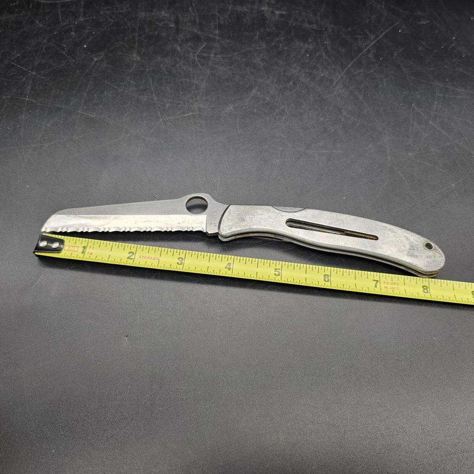 *De colección* Carpeta Spyderco C02S Mariner G-2 acero inoxidable mango Japón (rara) Foto 3 de 4