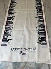 Queen Elizabeth 2 QE2 Ship Scarf Italy 10.5&rdquo; X 53&rdquo; Rectangle People To People
