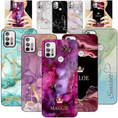 Personalised Phone Case For Motorola Moto G Stylus G Power G Play Marble Cover - Picture 1 of 96