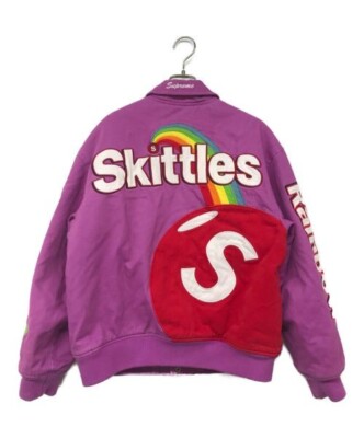 Supreme Skittles Mitchell Ness Varsity Jacket Purple size S