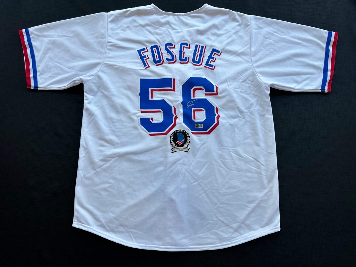JUSTIN FOSCUE TEXAS RANGERS SIGNED White JERSEY XL BAS COA | eBay