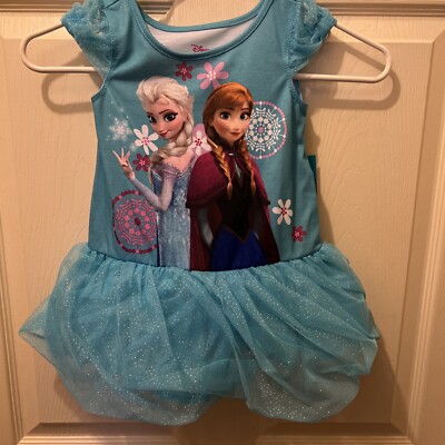 Disney Store Frozen Anna ELsa Nightgown Sleepwear Tutu Dress Costume NWT  Sz. 2
