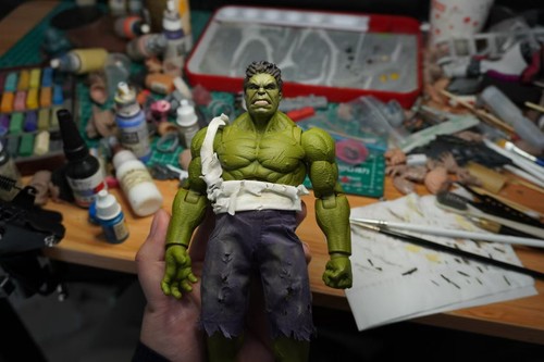 DIY 1/12 Hulk Robert Bruce Banner Roar Head Sculpt Fit 6'' Male memory toys Body - Picture 7 of 10