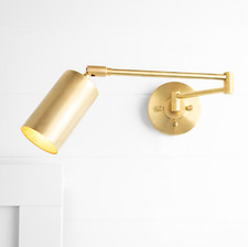 Swing Arm Light - Brass Wall Sconce - Hardwire or Plug In Light Fixture