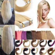 Seamless Skin Weft Tape In Pu blonde Remy Human Hair Extensions 16-26Inch