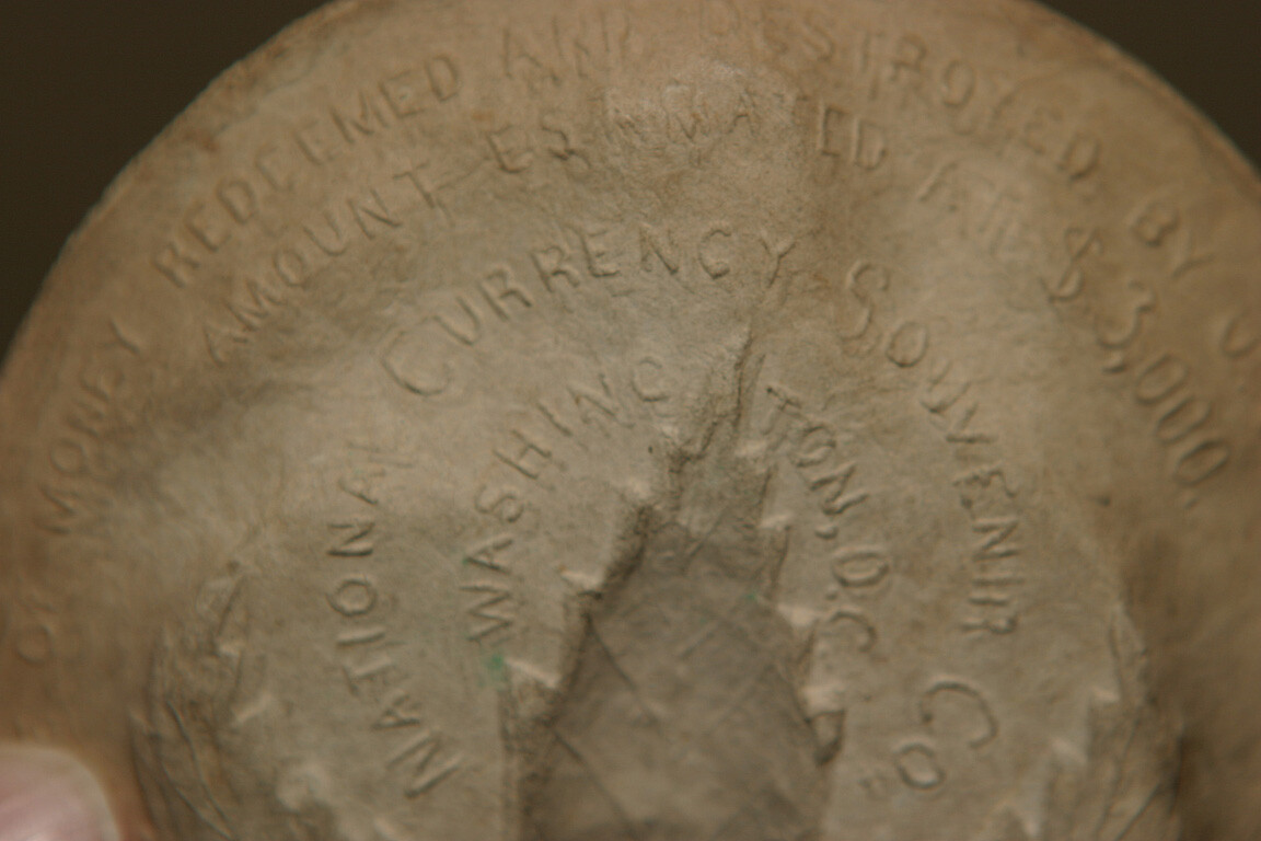 Macerated Paper Money Plaque of the Washington Capitol and US Flag