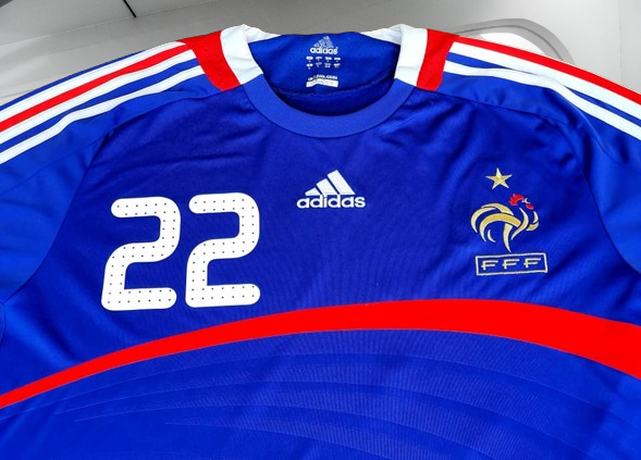 adidas フランス代表ユニフォーム リベリー　RIBERY 22 2008 FRANCE 2008 EURO QUALIFICATION RIBERY 22 HOME ADIDAS JERSEY