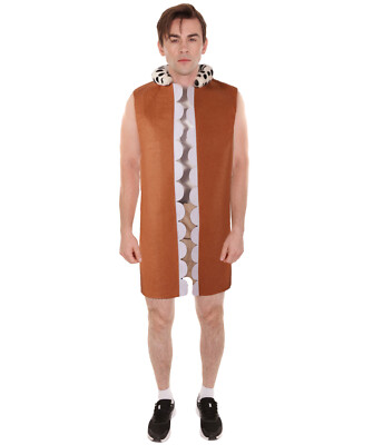 Herren Höhlenmensch Kostüm Primitive Steinzeit Outfit Verkleidung Animal Print