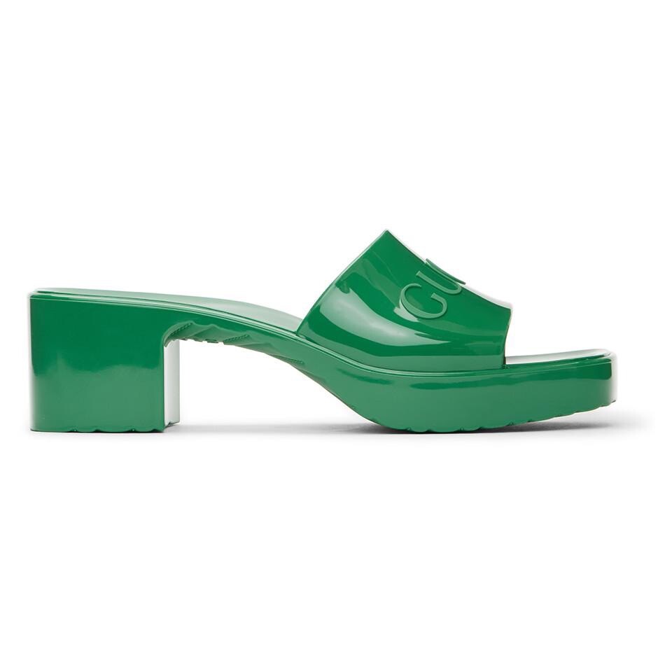 NEW Gucci Rubber Logo Platform 20/60mm Slide Sandals NEW Gucci Rubber Logo Platform 20/60mm Slide Sandals