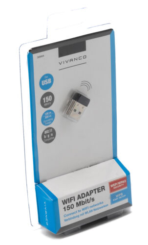 Vivanco Mini USB WIFI Adapter 150 Mbits/s WLAN Dongle Adapter Stick Internet 325 - Bild 1 von 1