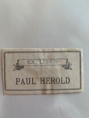 HEROLD Paul Ex-Libris, H0417, 30 x 60 mm, 19th Century