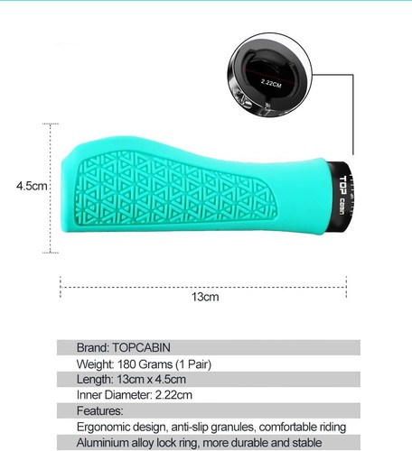 Aluminum Lock-on Ergonomic Bicycles Handlebar Grips for Mountain MTB BMX Bicycle - Picture 118 of 122