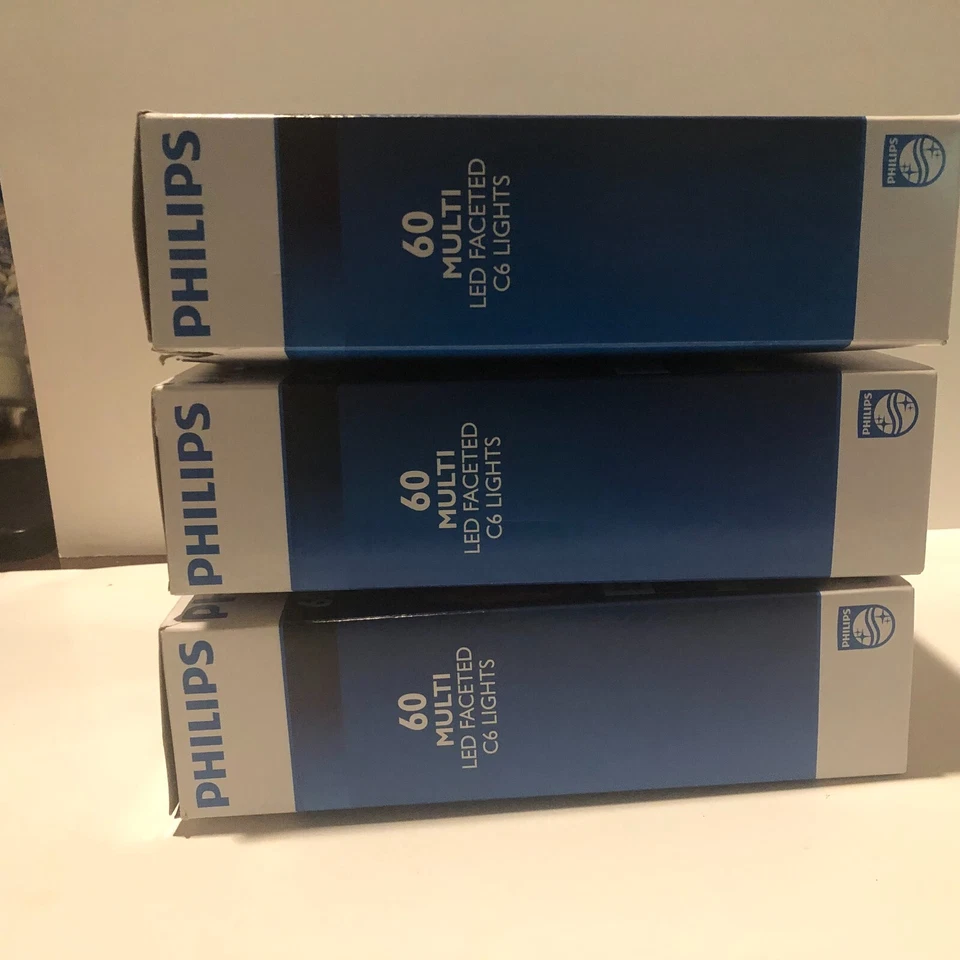 2 luces de cadena Philips LED facetadas de cono de pino Navidad C6 60 quilates 19,6 pies Foto 4 de 4