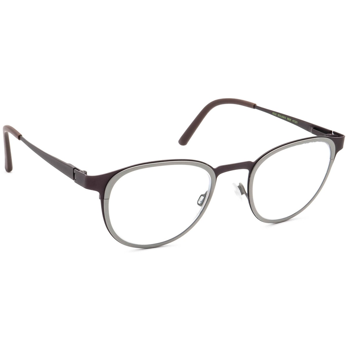Bevel Eyeglasses 6532 Benjamin BBGR Brown & Gray Metal Frame Japan