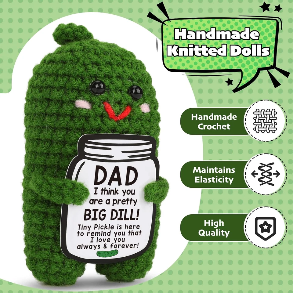 Regalos del Día del Padre de Hija o Hijo - Divertido Peluche Crochet Pickle con Big Dil Foto 3 de 4