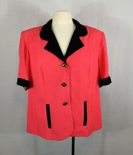 Vintage Perceptions by Irene B 80's Pink and Black Blouse, Retro Jacket Top 16