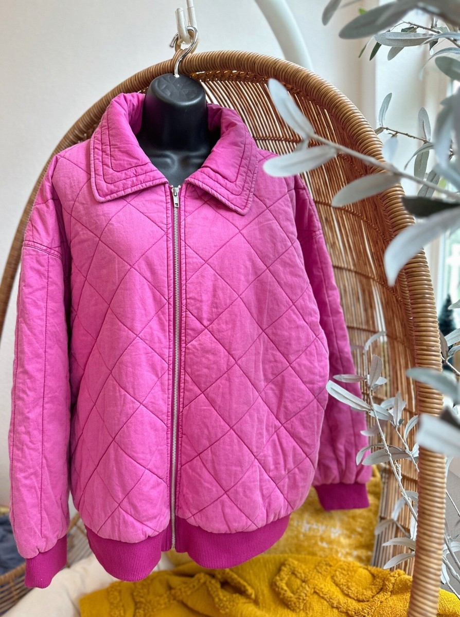 Wild Fable Pink Coat Wild Fable Womens Pink Quilted Bomber Jacket