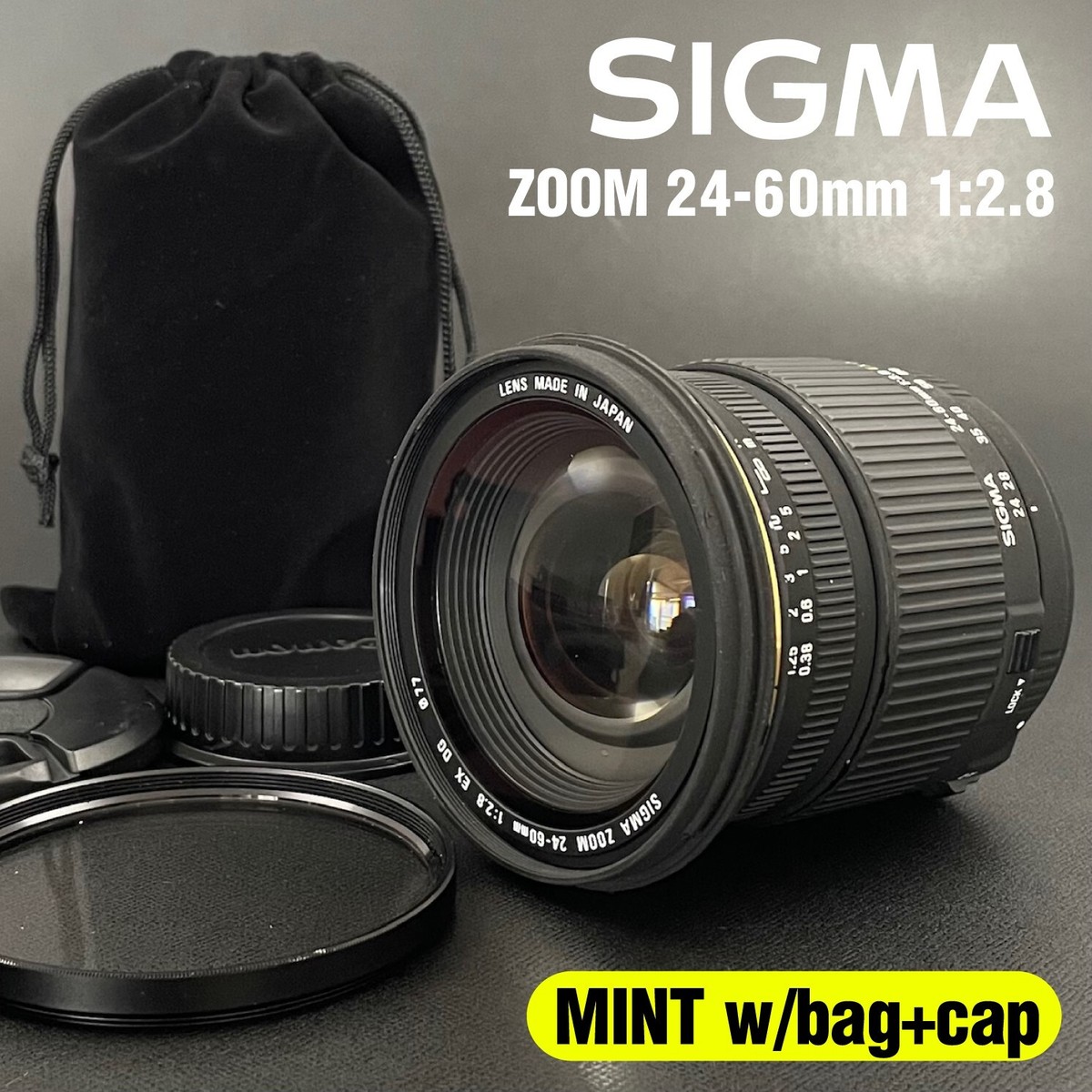 MINT w/bag+cap] Sigma 24-60mm F2.8 EX DG Canon EF Zoom Lens from