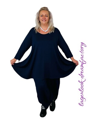 Lagenlook A Linie Glocken Basic Shirt Tunika Streifen 44 46 48 50 284456836334