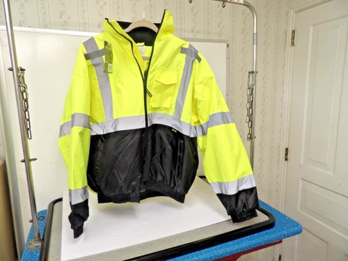 Yellow Workwear OccuNomix Collared Lined Jacket Coat Men's Size XL image 3