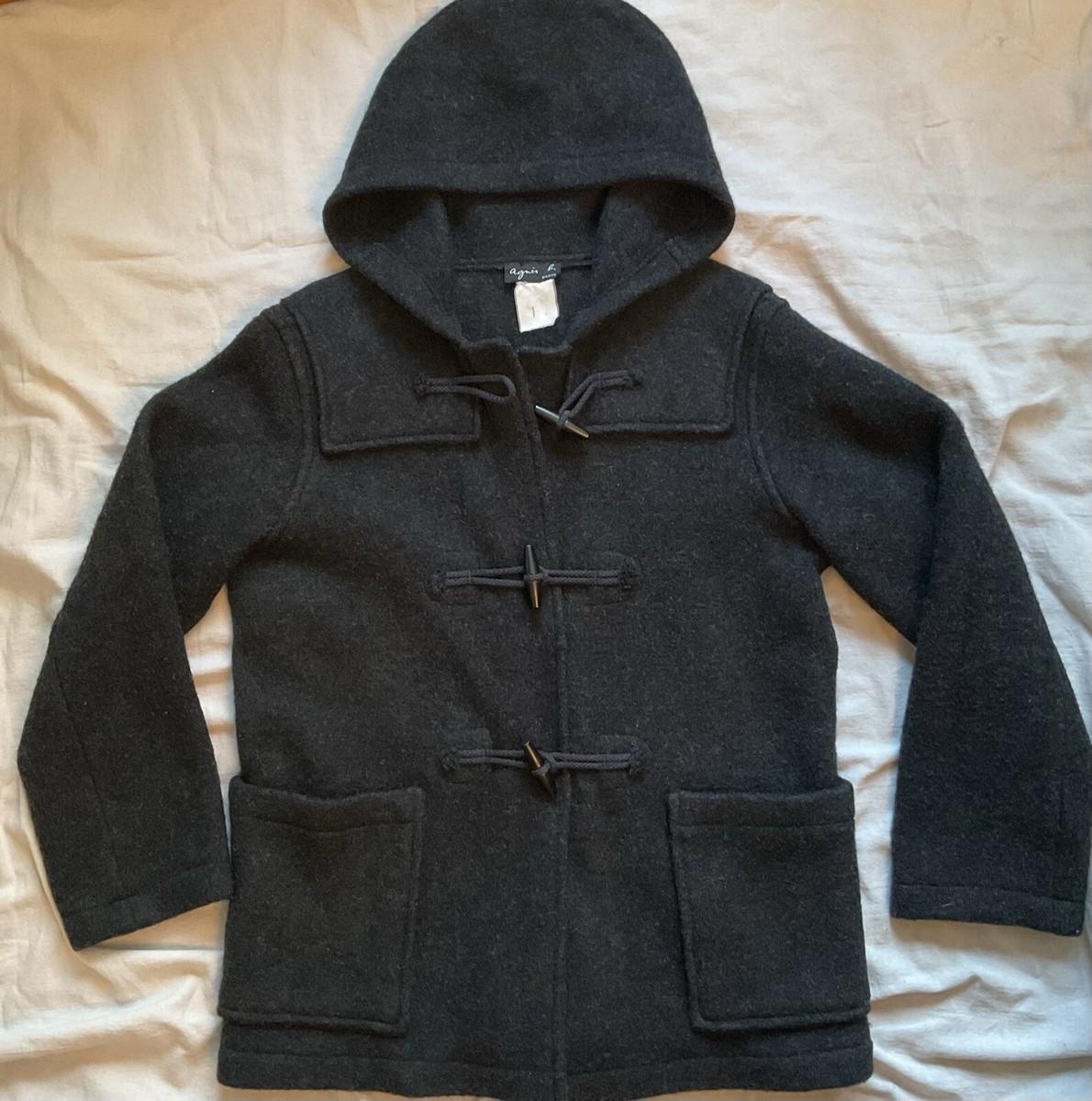 t*中様 vtg 90s agnès b. wool zip jacket Vintage 1990s Agnes B Wool Classic French Duffle Coat Hood