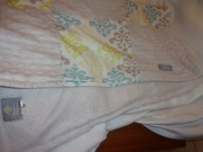Blankets Beyond Lovey Blue Plush Damask Gray Yellow Green minky blanket
