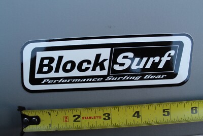 Block Surf Performance Surfboard Gear Black White V56C Vintage Surfing STICKER