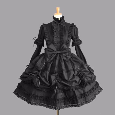 Custom Made To Order Lolita Short Sleeve Tiered Hem A Line Dress Plus  1x-10x L91 | eBay