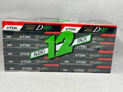 TDK D90 Blank Cassette IEC1/Type 1 High Output Audio Cassettes Case of 12 New