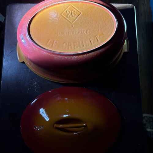 Le Creuset 26 Oval Orange Flame Casserole Dish Pan, Diamond France Rare Vintage - Picture 3 of 24