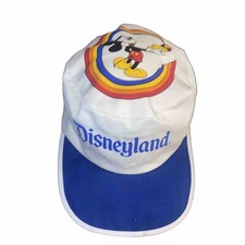 VTG Walt Disneyland Mickey Mouse Atlas USA Made White Conductors Hat Cap Adult