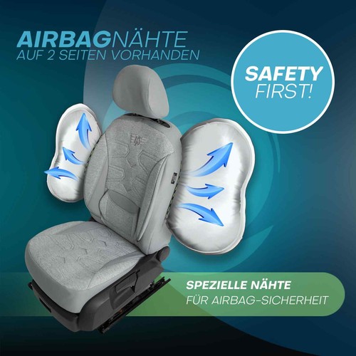 Fundas de asiento de coche Prime adecuadas para Jaguar XE desde 2014 (gris) | NUEVO - Imagen 9 de 12