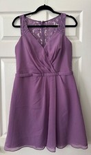 Davids Bridal Purple Dress with Lace Size 12