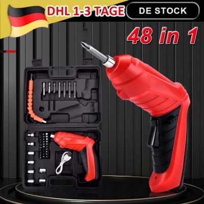 Cordless Screwdriver Drill Driver Screw Bit Set Rechargeable Electric Tool 4V DE