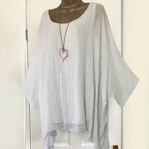 Übergröße Damen Sommer halbärmelig lockere Bluse Damen lässig Fledermaus Flügel TShirt Top - Bild 9 von 44