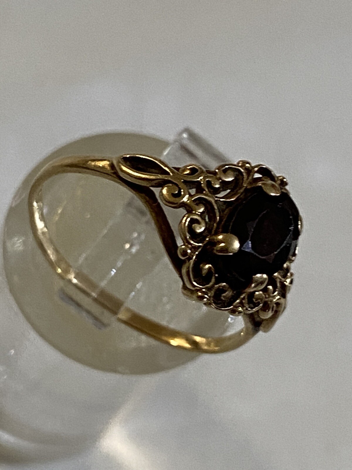 Vintage 1940s 9ct Solid Gold Ruby Ring - image 1