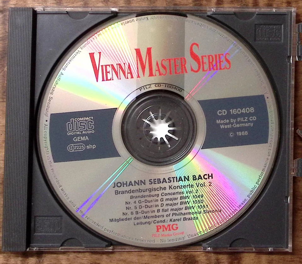 VIENNA MASTER SERIES BACH BRANDENBURGISCHE KONZERTE VOL 2 PLIZ CD 3324 - Image 4 of 4