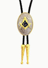 NEW MASON MASONIC FREEMASONS SILVER  RODEO  WESTERN COWBOY BOLOTIE BOLO TIE