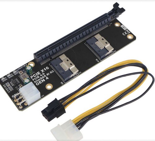 SlimSAS 8i x2 to PCIe4.0 x16 Slot Adapter SFF8654 Riser Card GEN4 for Network - 第 7/7 張圖片