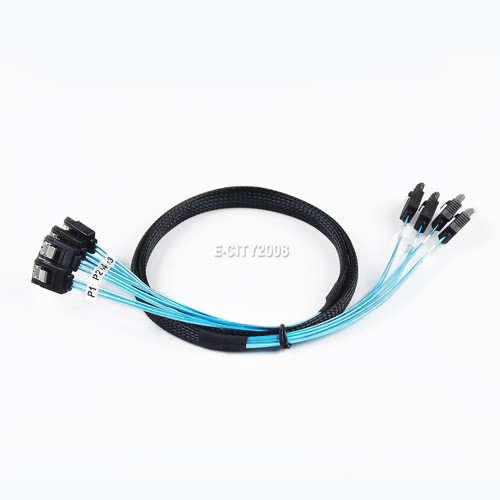 Dual 4 SATA 7 Pin 1M Data cable For SATA III 6Gbps High Speed PC or Hard Drive - Picture 5 of 6