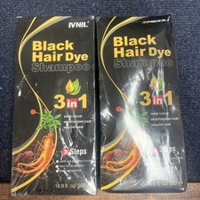 Black Hair Dye Shampoo 2ct, 16.9 FL OZ Each, EXP 2028, FAST FREE SHIPPING