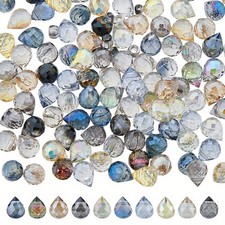 1box 100pcs 10 styles Transparent Electroplate Glass Beads Strands Mixed styles