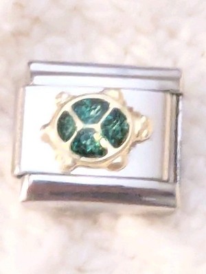 Authentic Italia Classic Green Turtle Italian Charm 9mm Link  D99