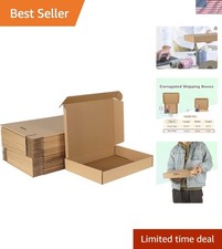 12x9x2 Inches Shipping Boxes Pack of 25, Small Corrugated Cardboard Box for M...