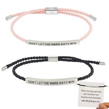 DON'T LET THE HARD DAYS WIN Motivational Tube Bracelets Birthday Gift for Friend