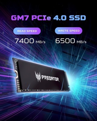 Predator GM7 1TB SSD: M.2 2280 PCIe Gen 4 x4 NVMe 2.0, Read Speed