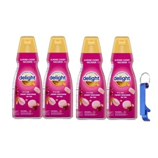 International Delight Creamer 32oz 4 Pack Almond Cherry Macaron Flavor +Keychain