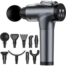 Massage Gun for Athletes, Electric Percussion Massager with 30 Speeds & 9 Heads
