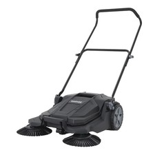Garvee 25.6-Inch Manual Push Floor Sweeper with 5-Gallon Debris Bin, Gray