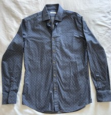 Ingram Made in Italy Blue Chambray Paisley Print Long Sleeve Shirt Men’s M/39